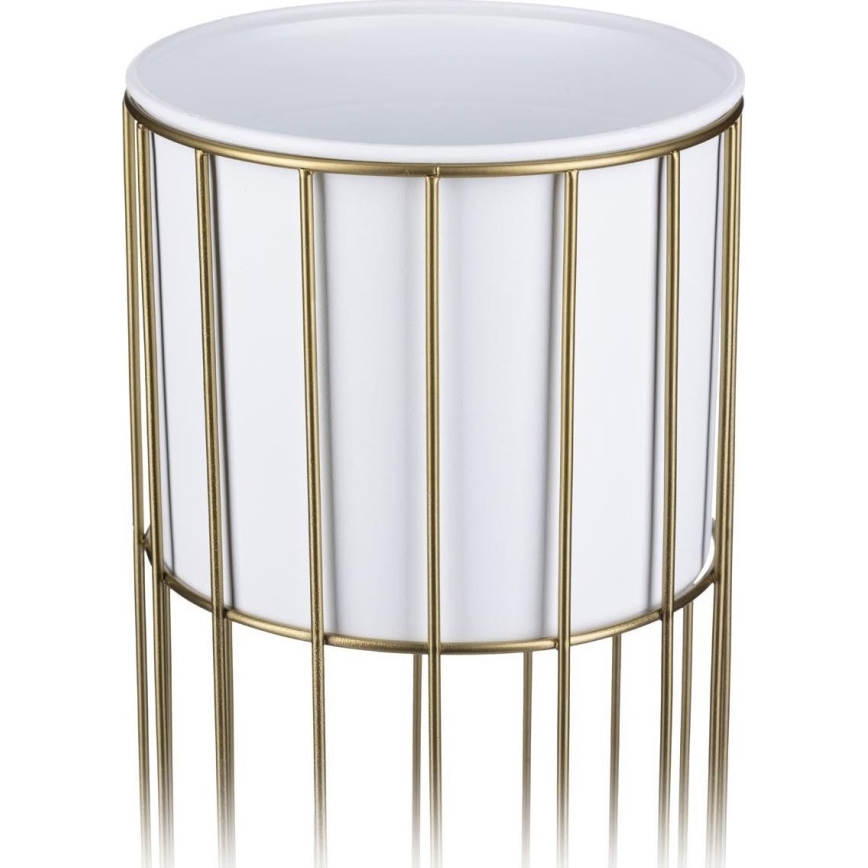 Blomkruka av metall LOFT 70x20 cm guld/vit