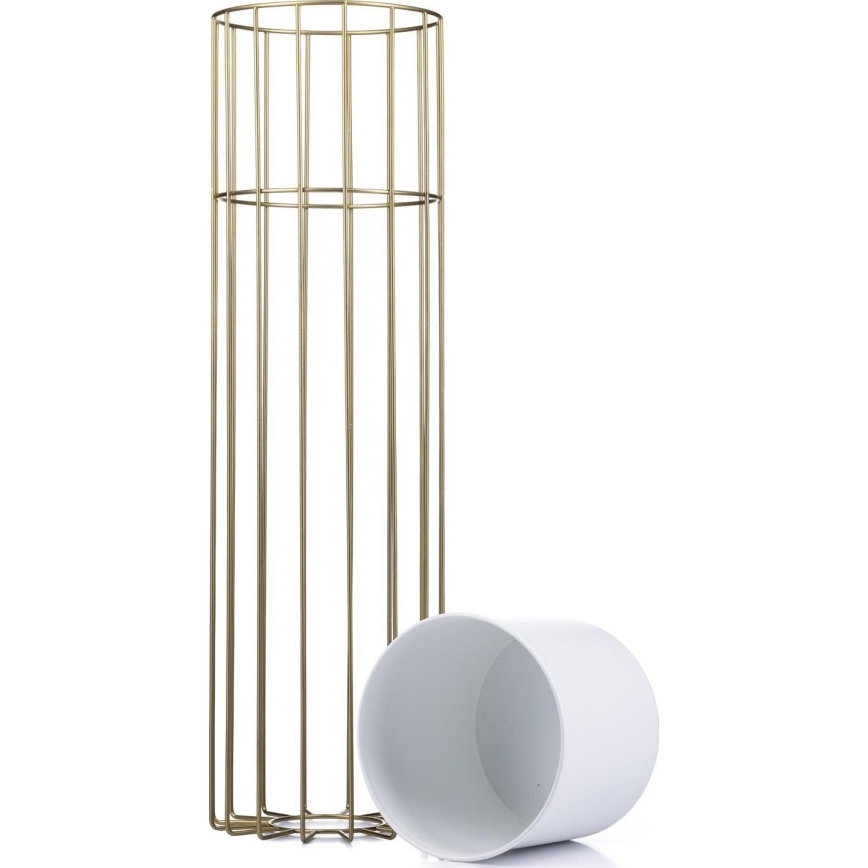 Blomkruka av metall LOFT 70x20 cm guld/vit