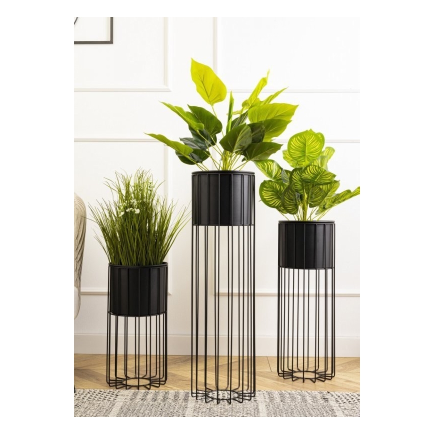 Blomkruka av metall LOFT 70x20 cm svart