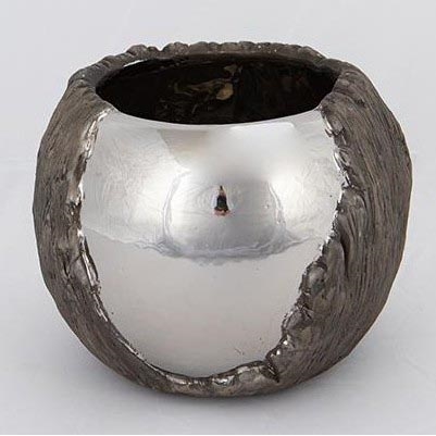 Blomkruka diameter 18,5 cm silver/brun