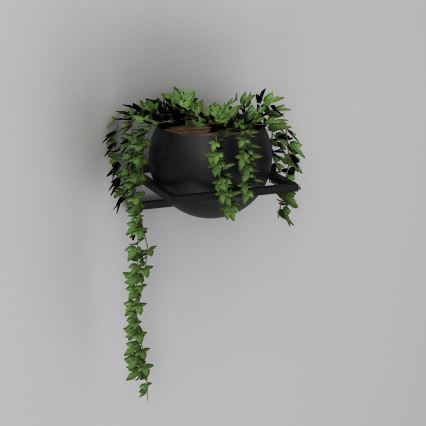 Blomkruka för vägg 27x29 cm svart