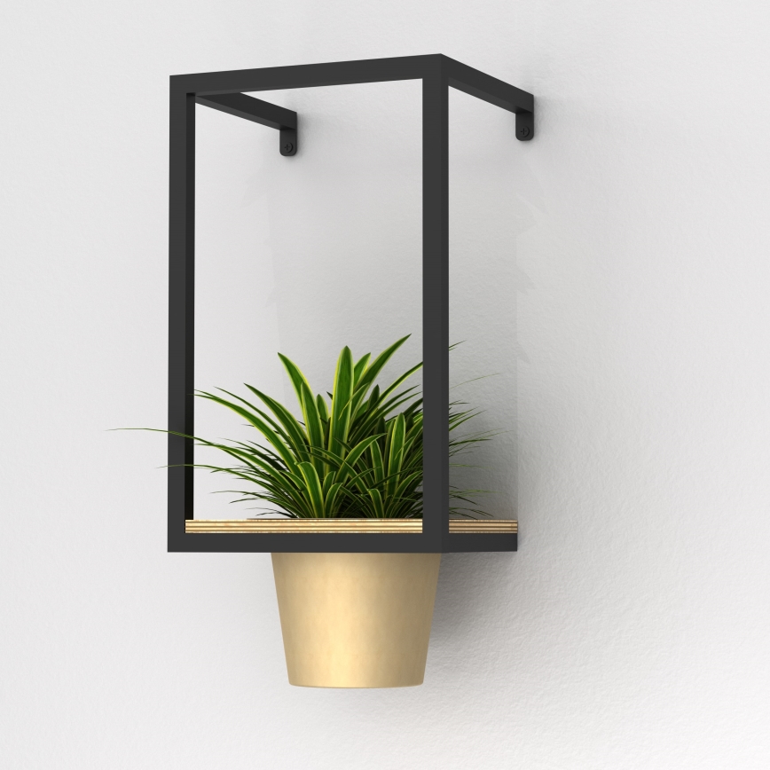 Blomkruka för vägg 38x18 cm gyllene