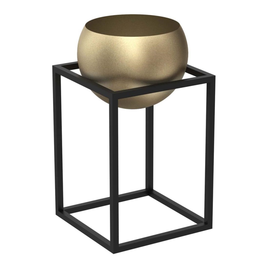 Blomkruka i metall 51,3x29 cm svart/gyllene