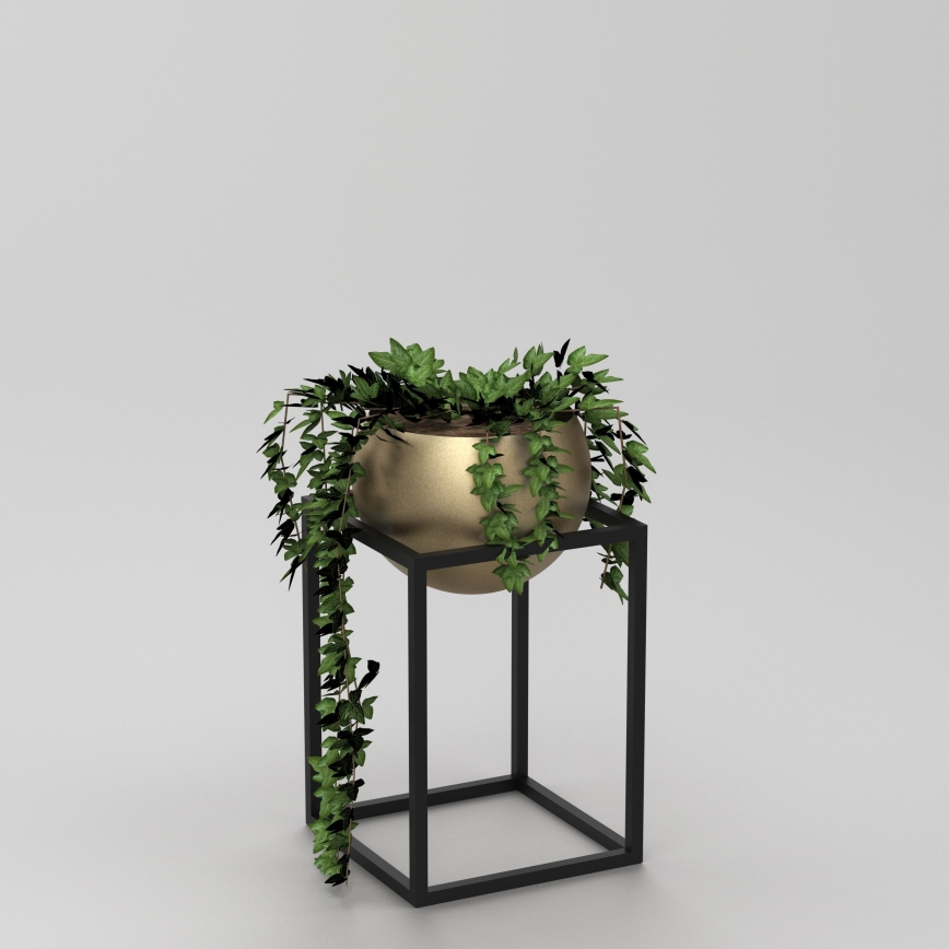 Blomkruka i metall 51,3x29 cm svart/gyllene