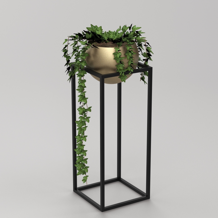 Blomkruka i metall 81,3x29 cm svart/gyllene