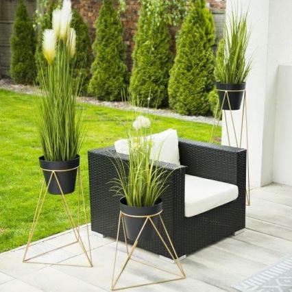 Blomkruka stativ TRIANGL 40x45 cm guld