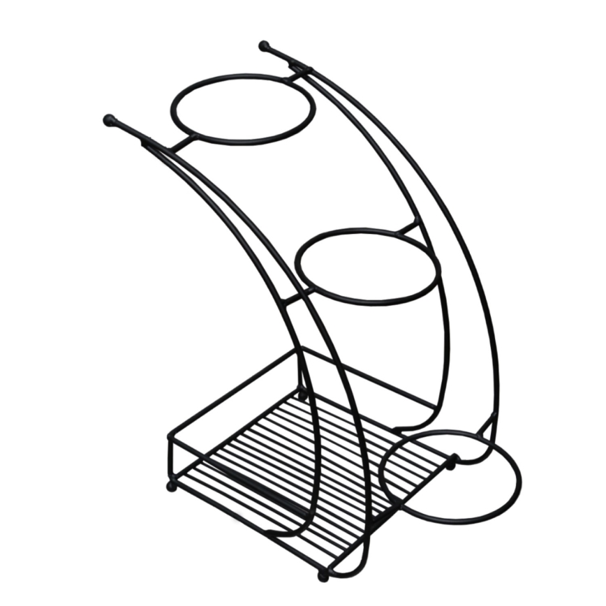 Blomställ 37x19 cm svart/metall