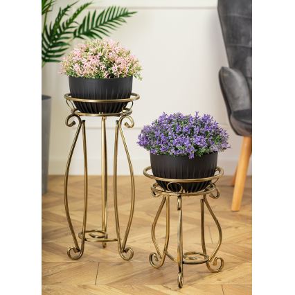 Blomställ 37x29 cm guld