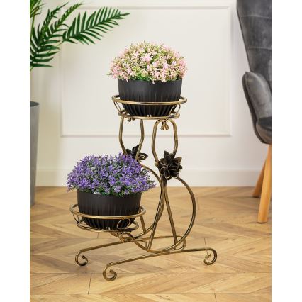 Blomställ 64x54 cm guld