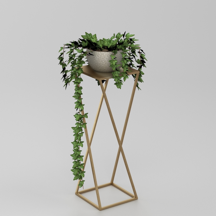 Blomställ 70x24 cm guld