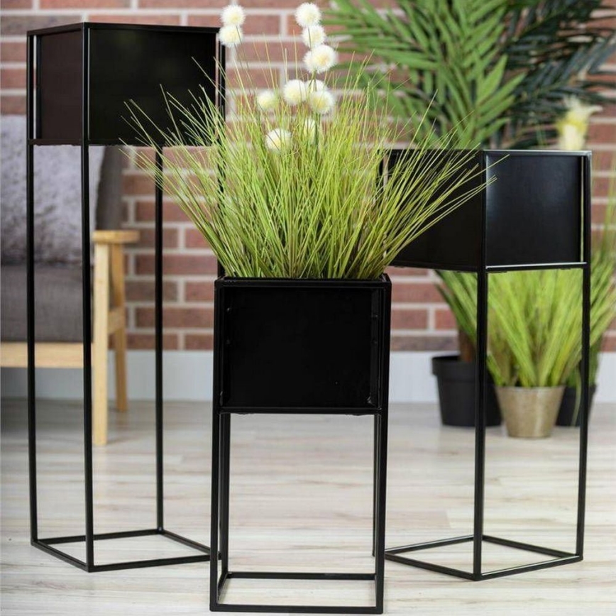 Blomställ 70x24 cm svart
