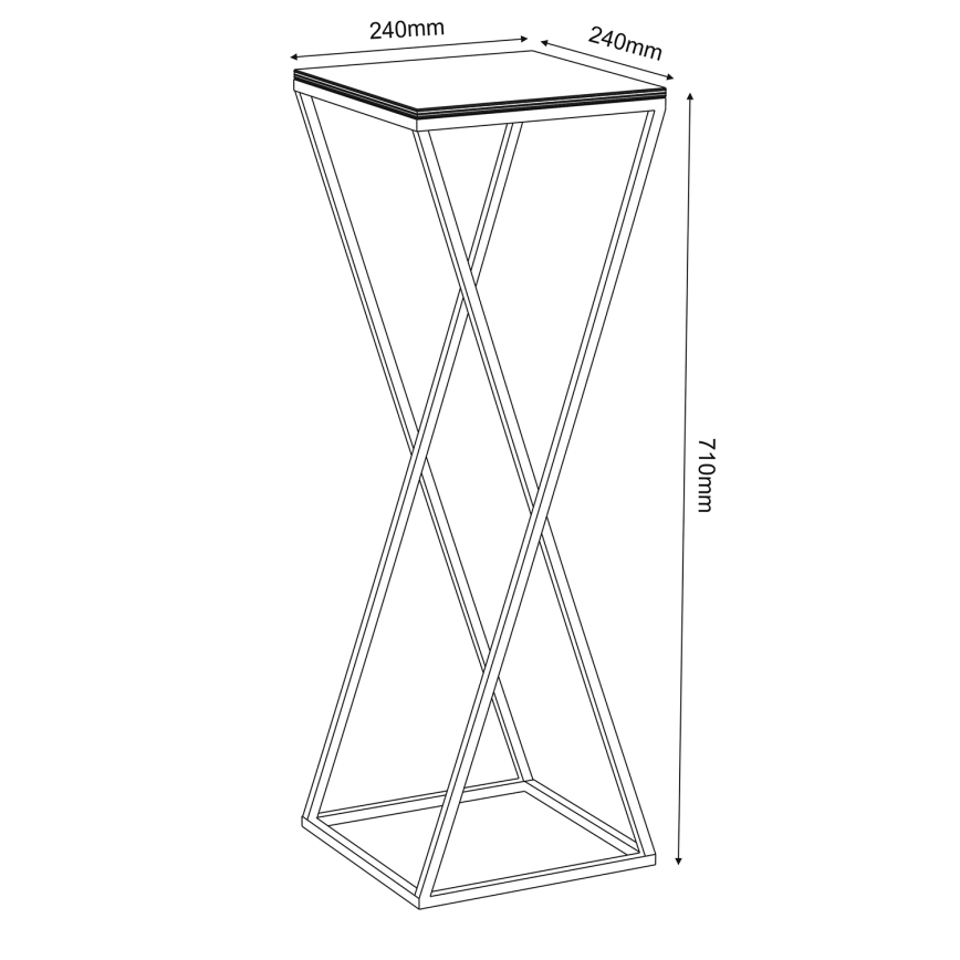 Blomställ 70x24 cm svart