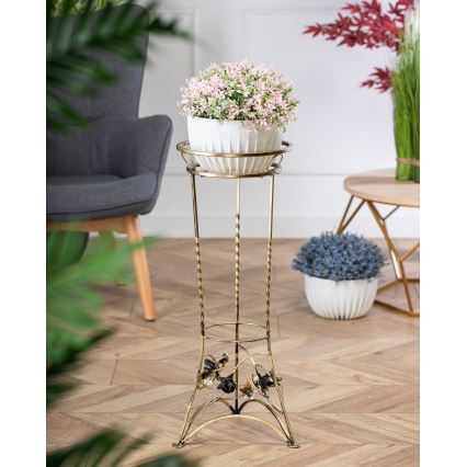 Blomställ 72x28 cm guld