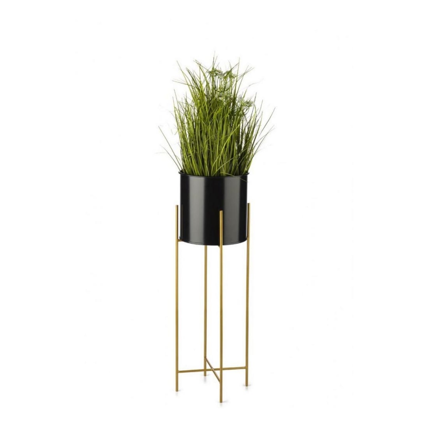 Blomställ 75x17 cm svart/guld