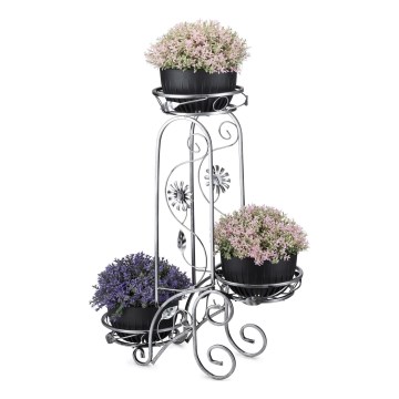 Blomställ 88x65 cm silver