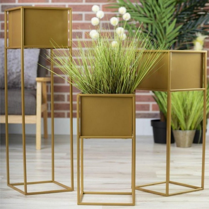 Blomställ 90x24 cm guld