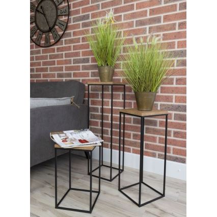 Blomställ BASICLOFT 60x24 svart/brun