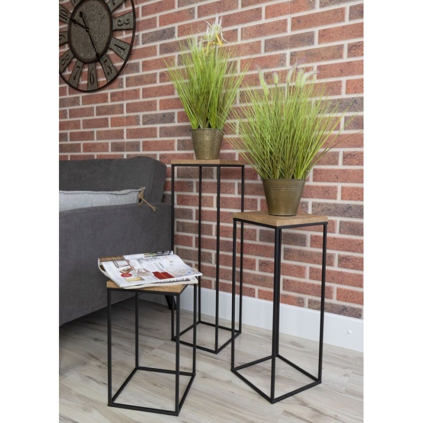 Blomställ BASICLOFT 60x24 svart/brun