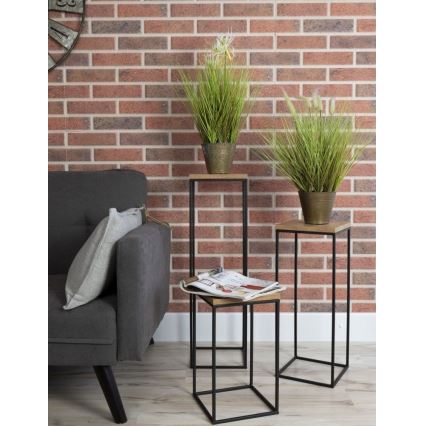 Blomställ BASICLOFT 60x24 svart/brun