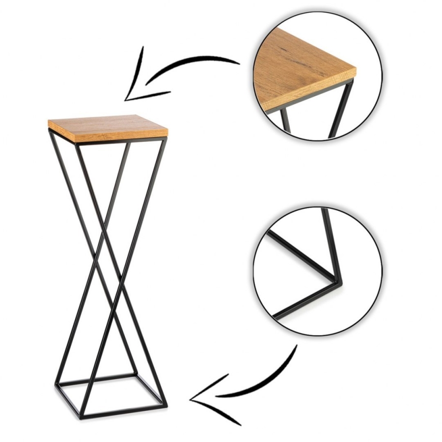 Blomsterställ 70x24 cm svart/brun