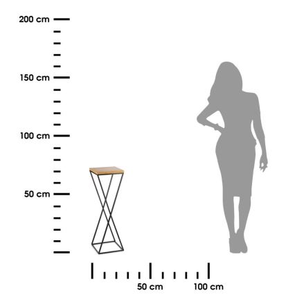 Blomsterställ 70x24 cm svart/brun