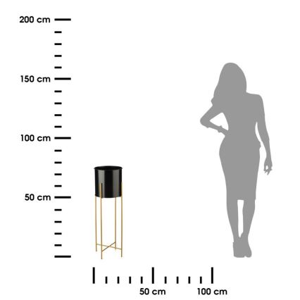 Blomsterställ 75x17 cm svart/guld