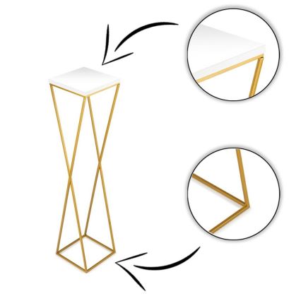 Blomsterställ LOFT 100x24 cm guld/vit