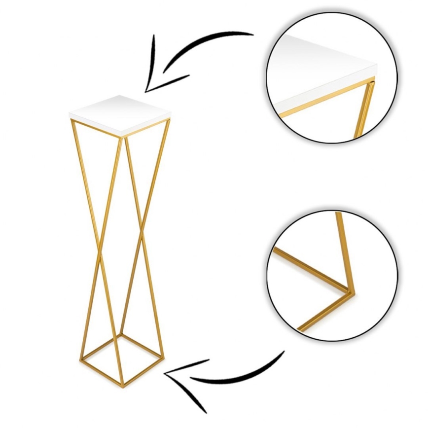 Blomsterställ LOFT 100x24 cm guld/vit
