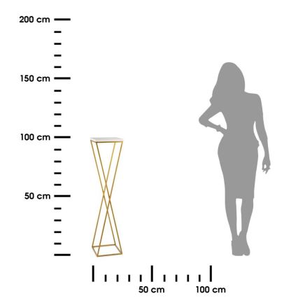 Blomsterställ LOFT 100x24 cm guld/vit