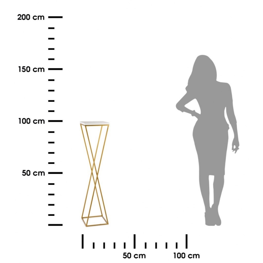 Blomsterställ LOFT 100x24 cm guld/vit
