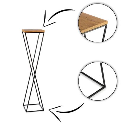 Blomsterställ LOFT 100x24 cm svart/brun