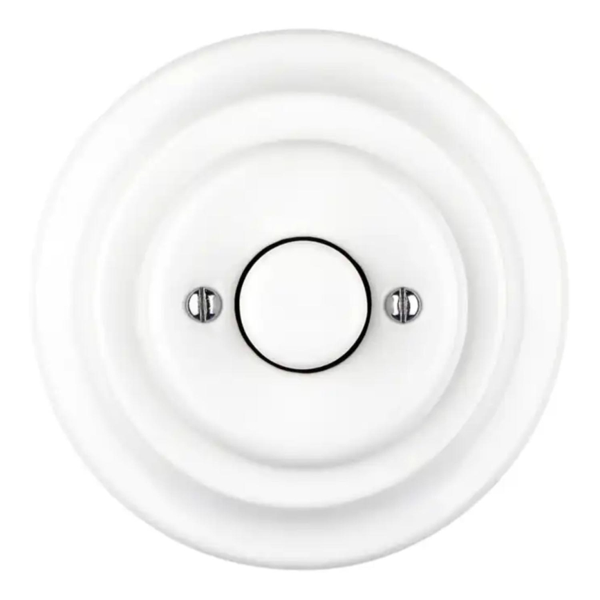 Bohemia-Design - Porslinsretro vriddimmer med ram 250 V/10 A vit