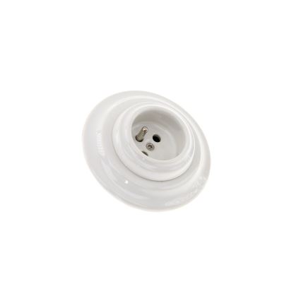 Bohemia-Design - Porslinsuttag i retrostil för hemmet med ram 250V/16A vit