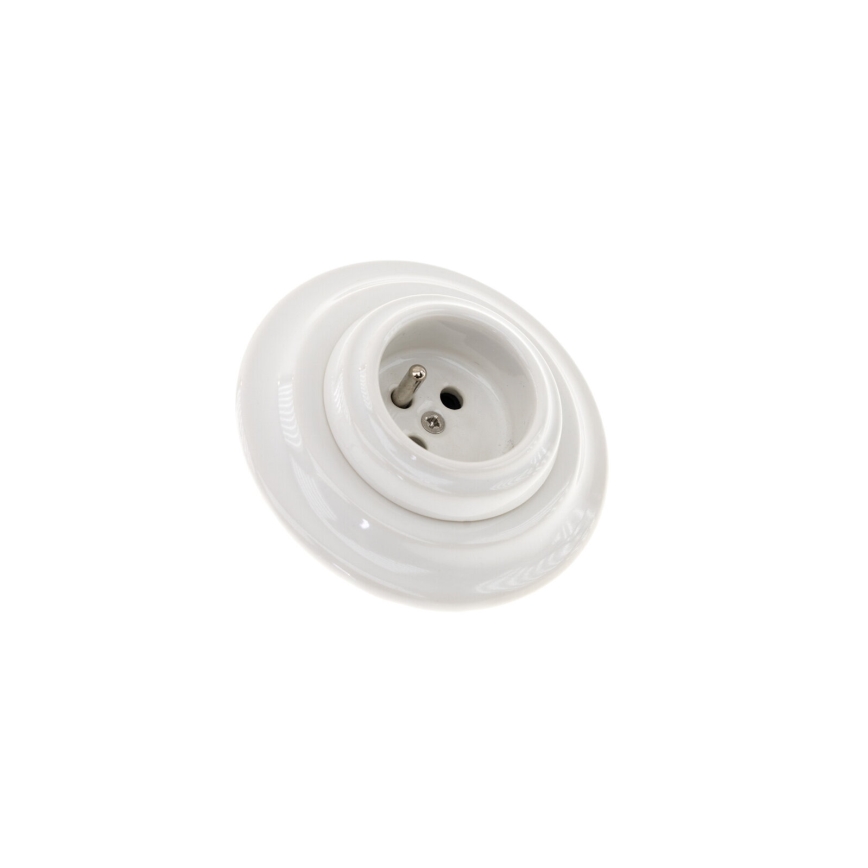 Bohemia-Design - Porslinsuttag i retrostil för hemmet med ram 250V/16A vit