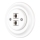 Bohemia-Design - Retro Ethernetuttag i porslin med ram, 2x CAT.5E, vit