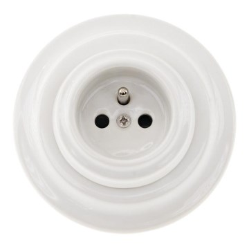 Bohemia-Design - Retro porslinsuttag för hemmet med ram 250V/16A vitt