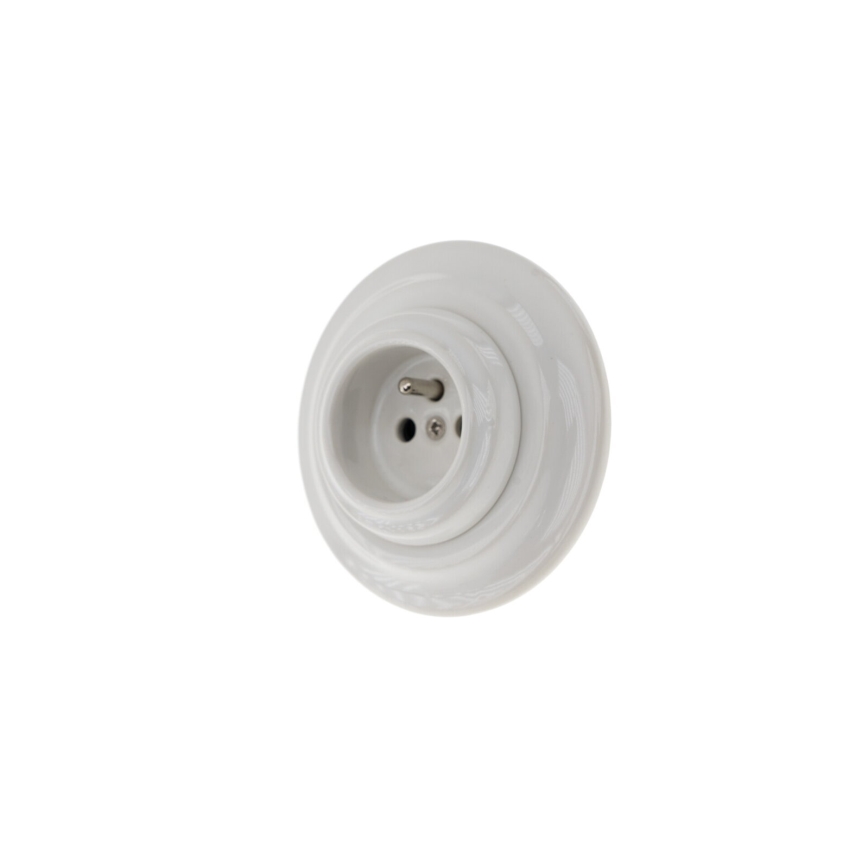 Bohemia-Design - Retro porslinsuttag för hemmet med ram 250V/16A vitt