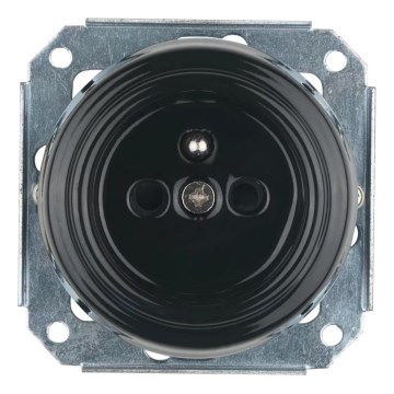 Bohemia-Design - Retro porslinsuttag för hemmet utan ram 250V/16A svart