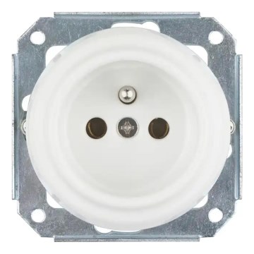 Bohemia-Design - Retro porslinsuttag för hemmet utan ram 250V/16A vitt