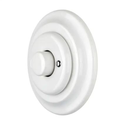 Bohemia-Design - Retro porslinsvriddimmer med ram 250V/10A, vit