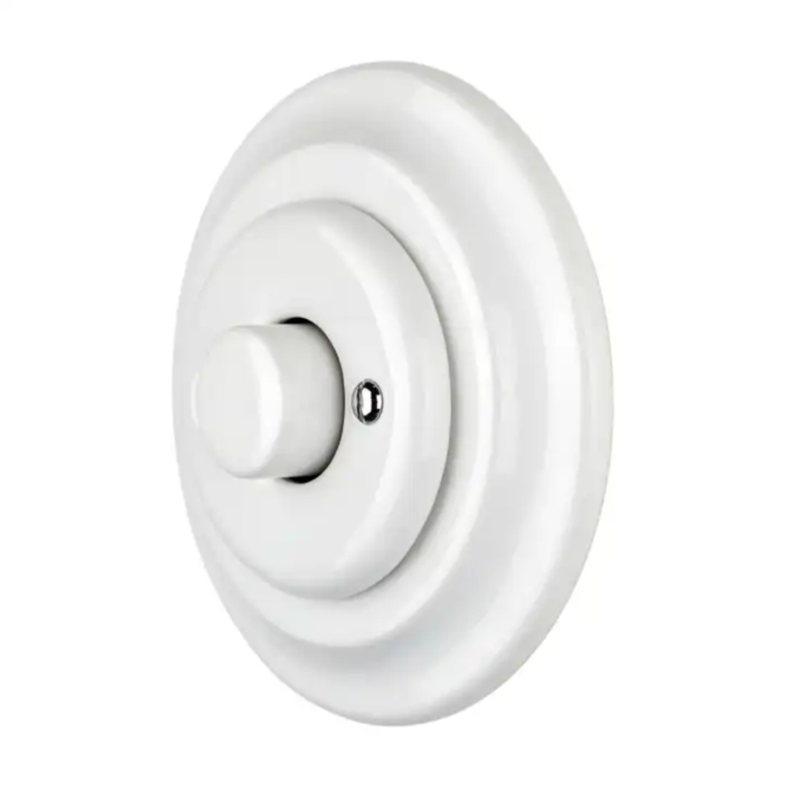 Bohemia-Design - Retro porslinsvriddimmer med ram 250V/10A, vit