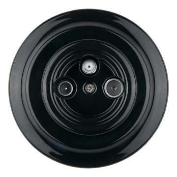 Bohemia-Design - Retro TV/SAT-uttag i porslin med ram, svart