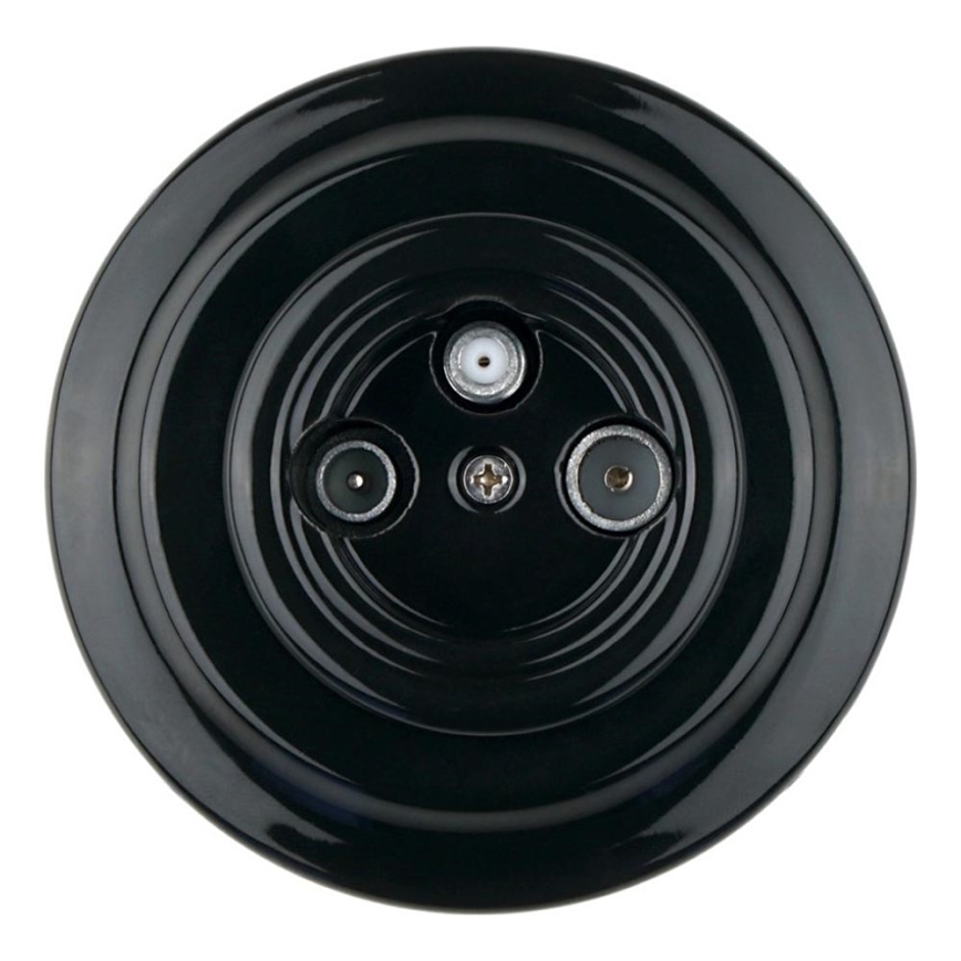 Bohemia-Design - Retro TV/SAT-uttag i porslin med ram, svart