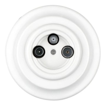 Bohemia-Design - Retro TV/SAT-W-uttag i porslin med ram, vit
