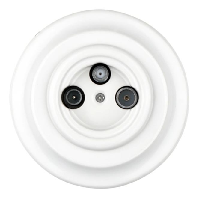 Bohemia-Design - Retro TV/SAT-W-uttag i porslin med ram, vit