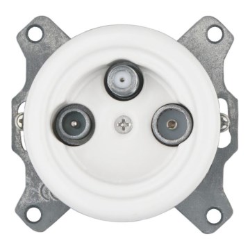 Bohemia-Design - Retro TV/SAT-W-uttag i porslin utan ram, vit