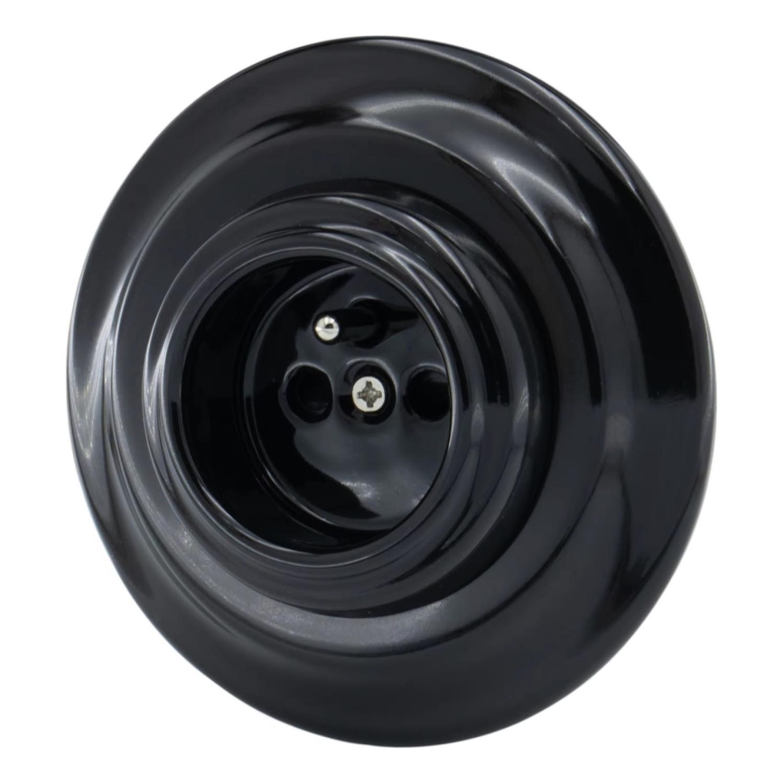 Bohemia-Design - Retro vägguttag i porslin med ram 250V/16A svart