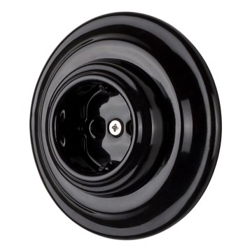 Bohemia-Design - Retro vägguttag i porslin med ram, SCHUKO 250V/16A, svart