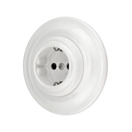 Bohemia-Design - Retro vägguttag i porslin med ram SCHUKO 250V/16A vit