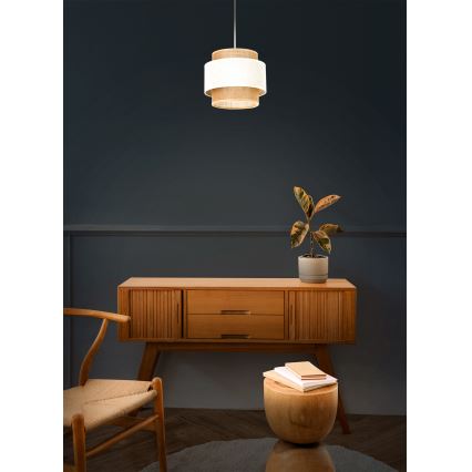 BOHO hänglampa med sladd 1xE27/60W/230V Ø 20 cm krämfärgad/jute